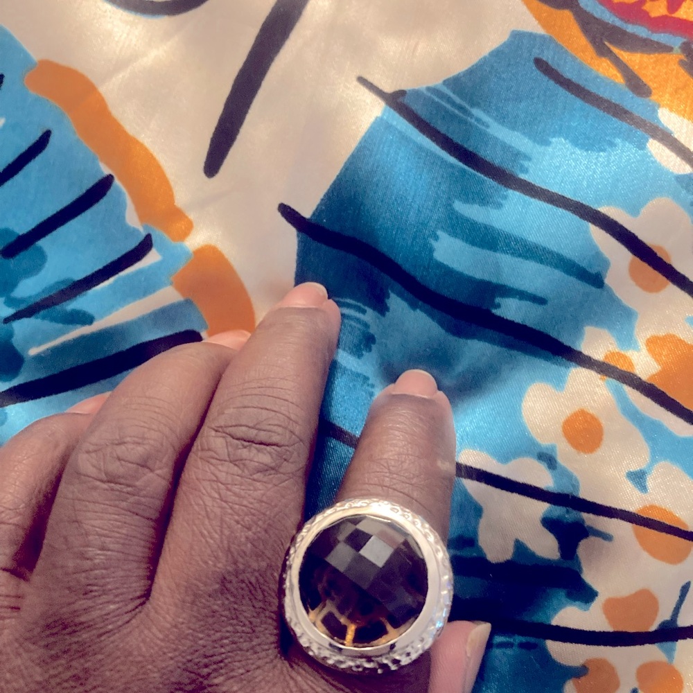 Jtv lg smoky quartz ring